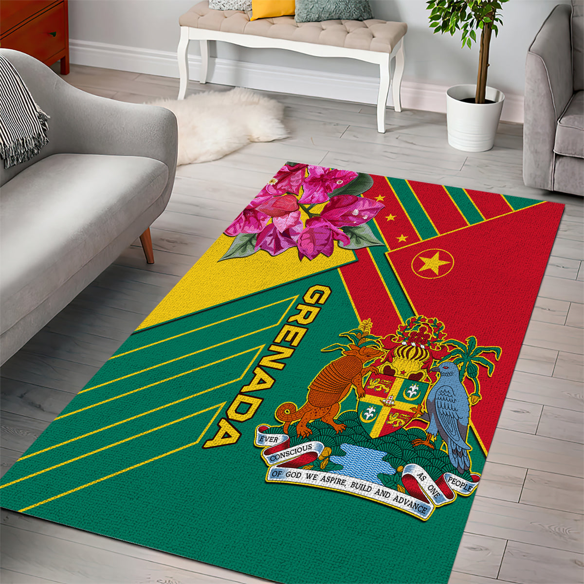 Grenada Area Rug Gwenad Bougainvillea Special Version - Wonder Print Shop