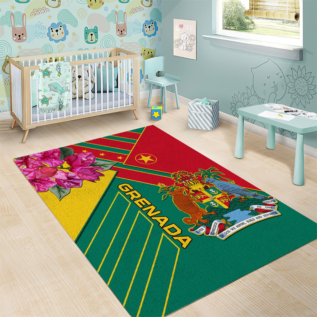 Grenada Area Rug Gwenad Bougainvillea Special Version - Wonder Print Shop