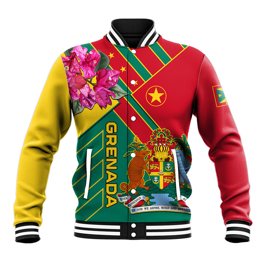 Grenada Baseball Jacket Gwenad Bougainvillea Special Version - Wonder Print Shop