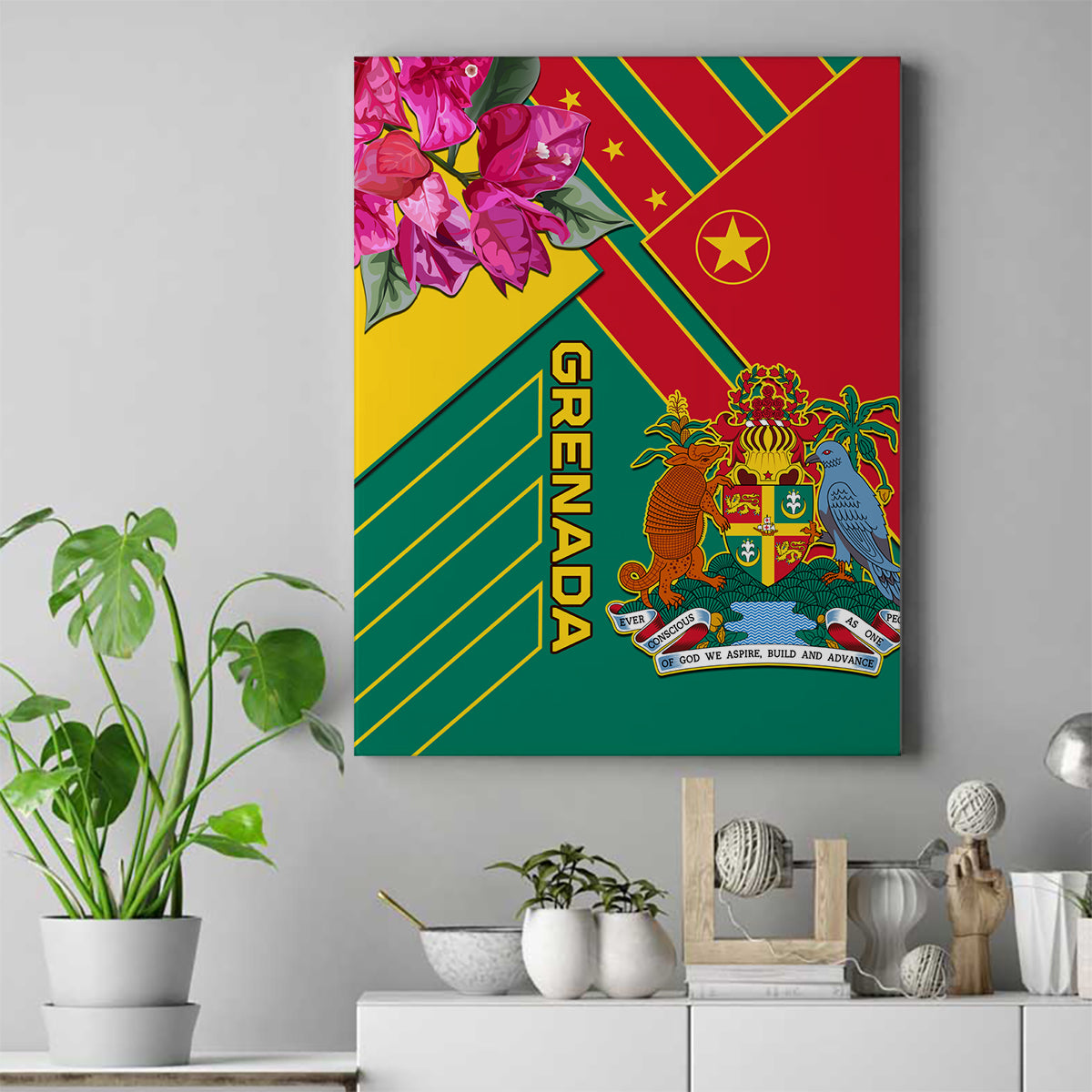 Grenada Canvas Wall Art Gwenad Bougainvillea Special Version - Wonder Print Shop