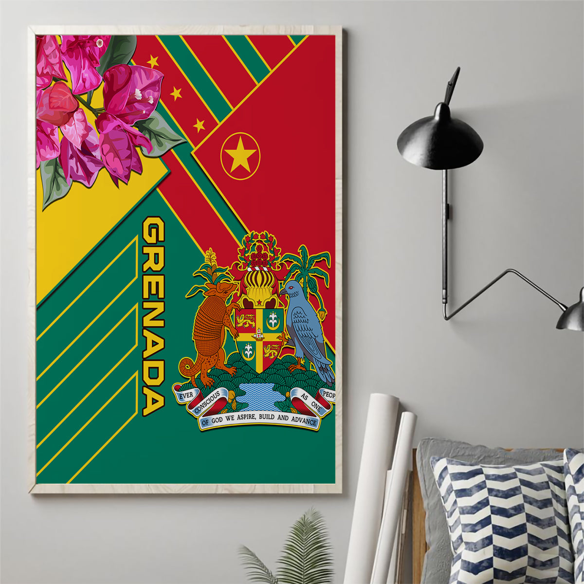 Grenada Canvas Wall Art Gwenad Bougainvillea Special Version - Wonder Print Shop