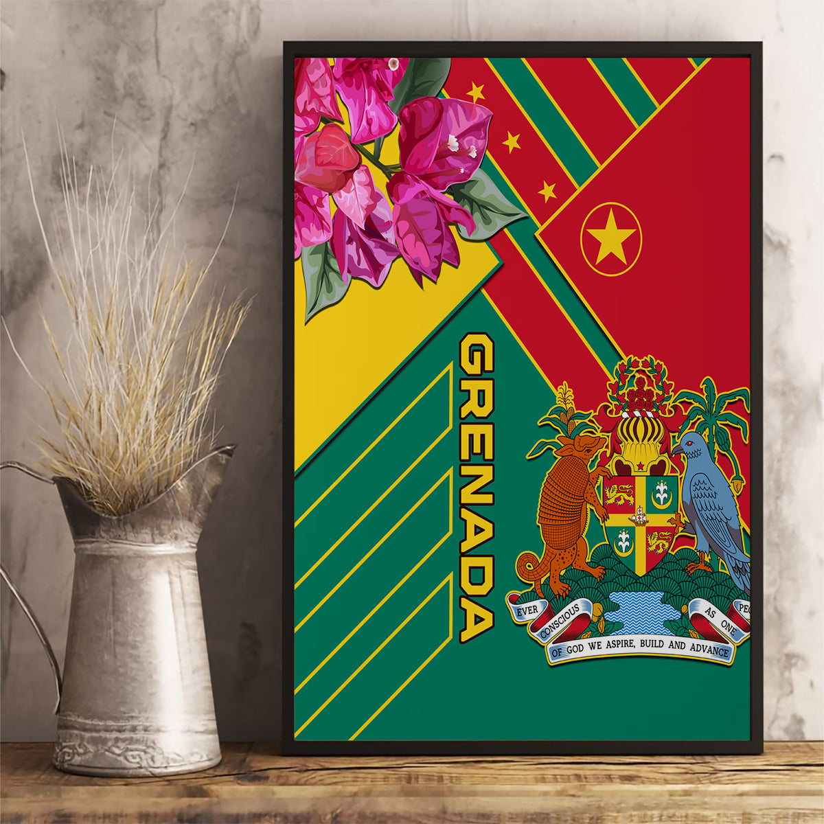 Grenada Canvas Wall Art Gwenad Bougainvillea Special Version - Wonder Print Shop