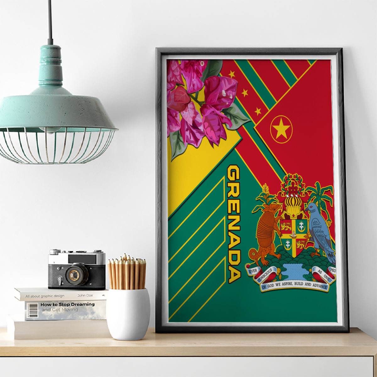 Grenada Canvas Wall Art Gwenad Bougainvillea Special Version - Wonder Print Shop