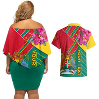Grenada Couples Matching Off Shoulder Short Dress and Hawaiian Shirt Gwenad Bougainvillea Special Version - Wonder Print Shop