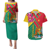 Grenada Couples Matching Puletasi Dress and Hawaiian Shirt Gwenad Bougainvillea Special Version - Wonder Print Shop