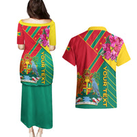 Grenada Couples Matching Puletasi Dress and Hawaiian Shirt Gwenad Bougainvillea Special Version - Wonder Print Shop