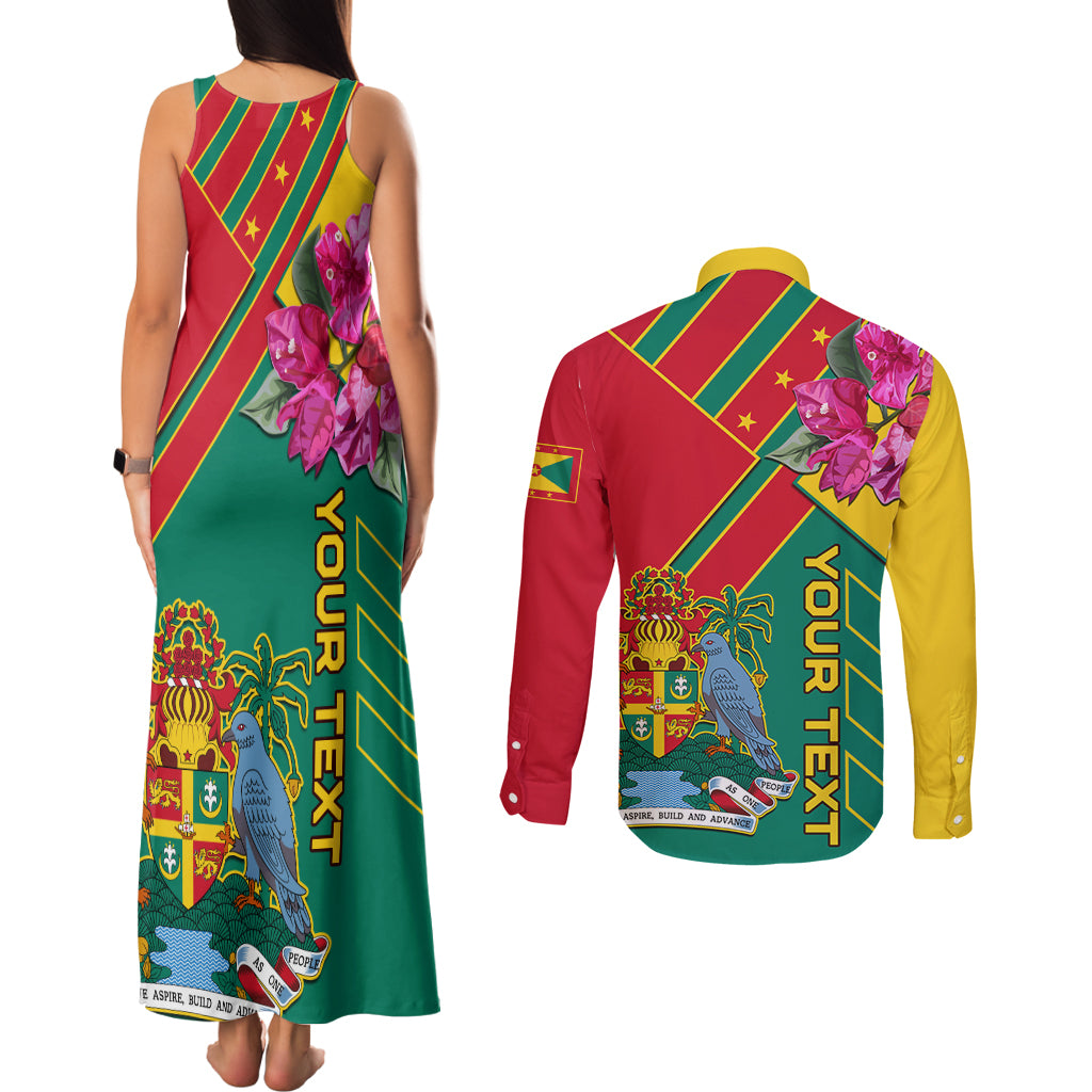 Grenada Couples Matching Tank Maxi Dress and Long Sleeve Button Shirt Gwenad Bougainvillea Special Version - Wonder Print Shop
