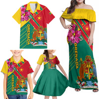 Grenada Family Matching Off Shoulder Maxi Dress and Hawaiian Shirt Gwenad Bougainvillea Special Version - Wonder Print Shop
