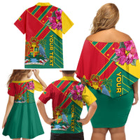 Grenada Family Matching Off Shoulder Short Dress and Hawaiian Shirt Gwenad Bougainvillea Special Version - Wonder Print Shop