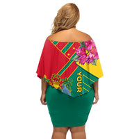 Grenada Family Matching Off Shoulder Short Dress and Hawaiian Shirt Gwenad Bougainvillea Special Version - Wonder Print Shop