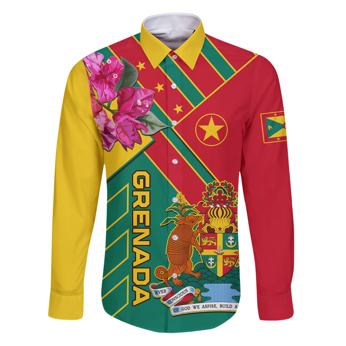 Grenada Family Matching Puletasi Dress and Hawaiian Shirt Gwenad Bougainvillea Special Version - Wonder Print Shop