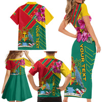 Grenada Family Matching Short Sleeve Bodycon Dress and Hawaiian Shirt Gwenad Bougainvillea Special Version - Wonder Print Shop