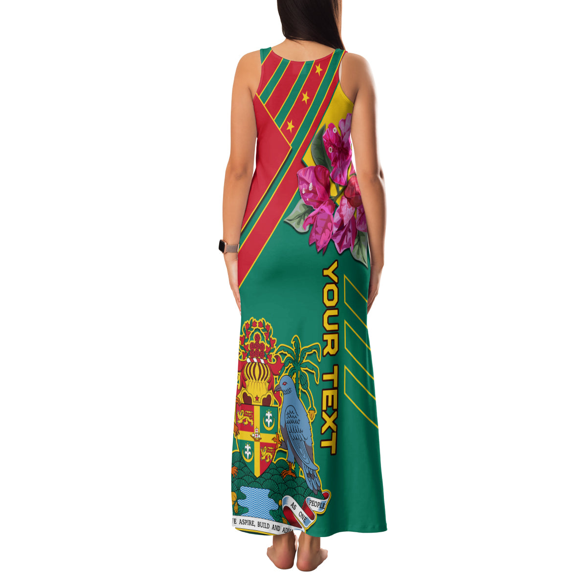 Grenada Family Matching Tank Maxi Dress and Hawaiian Shirt Gwenad Bougainvillea Special Version - Wonder Print Shop