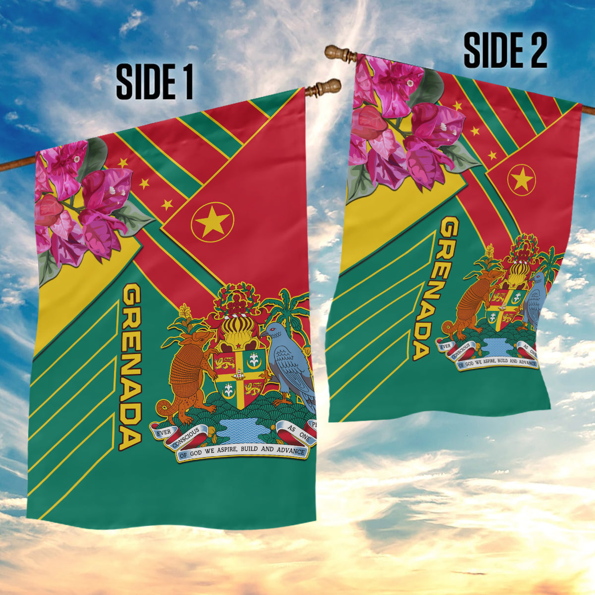 Grenada Garden Flag Gwenad Bougainvillea Special Version - Wonder Print Shop