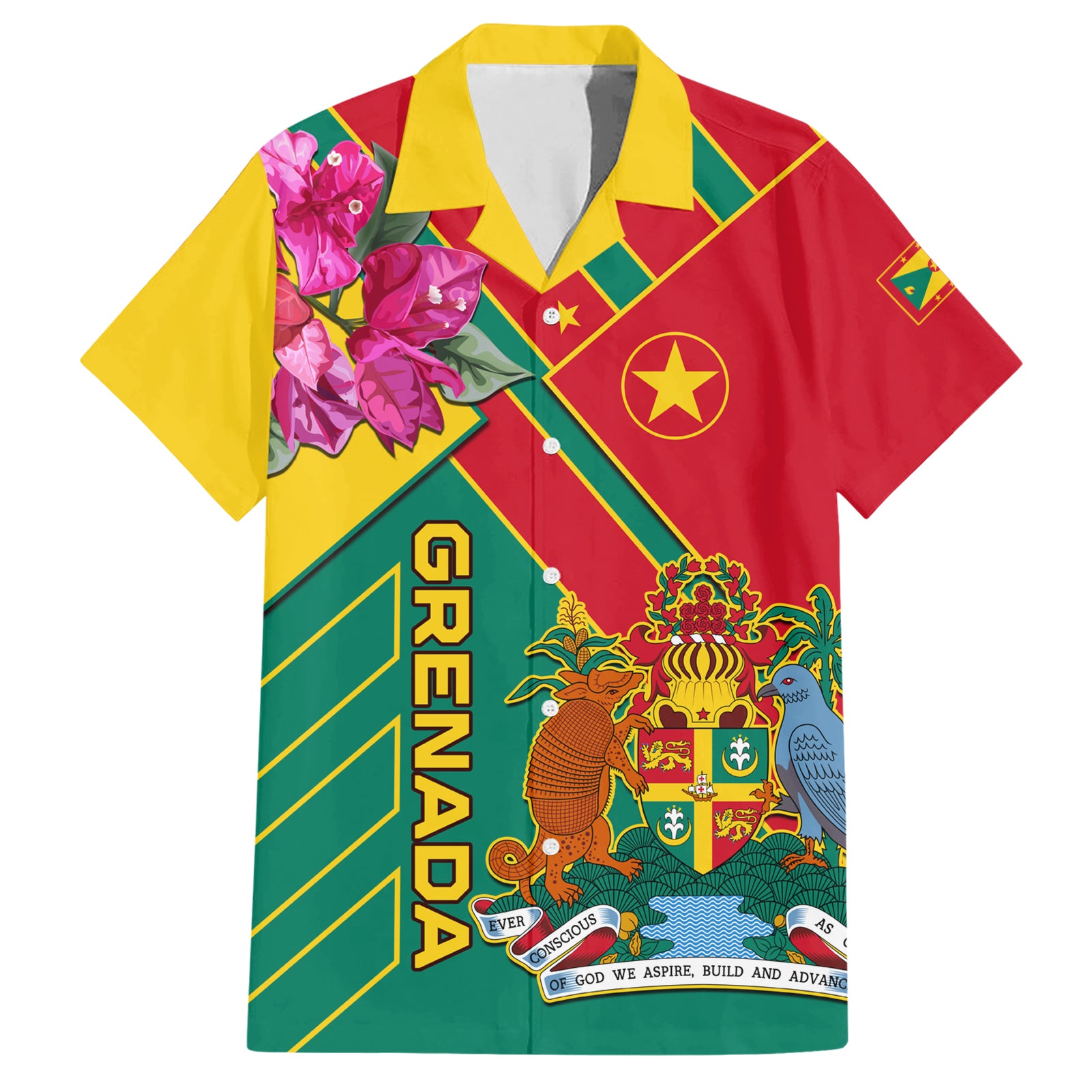 Grenada Hawaiian Shirt Gwenad Bougainvillea Special Version - Wonder Print Shop