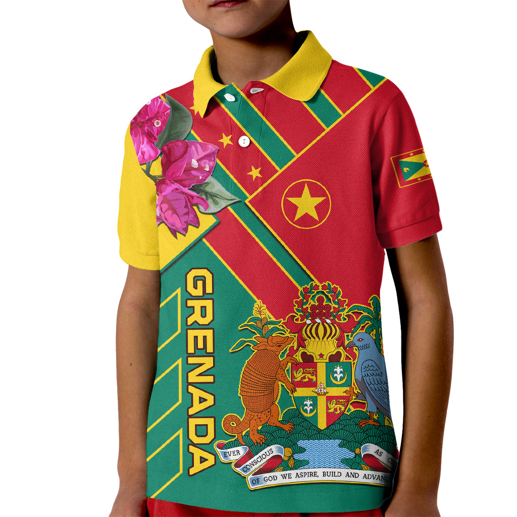 Grenada Kid Polo Shirt Gwenad Bougainvillea Special Version - Wonder Print Shop