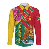 Grenada Long Sleeve Button Shirt Gwenad Bougainvillea Special Version - Wonder Print Shop