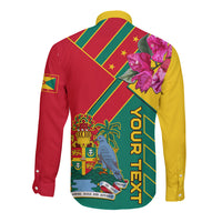 Grenada Long Sleeve Button Shirt Gwenad Bougainvillea Special Version - Wonder Print Shop