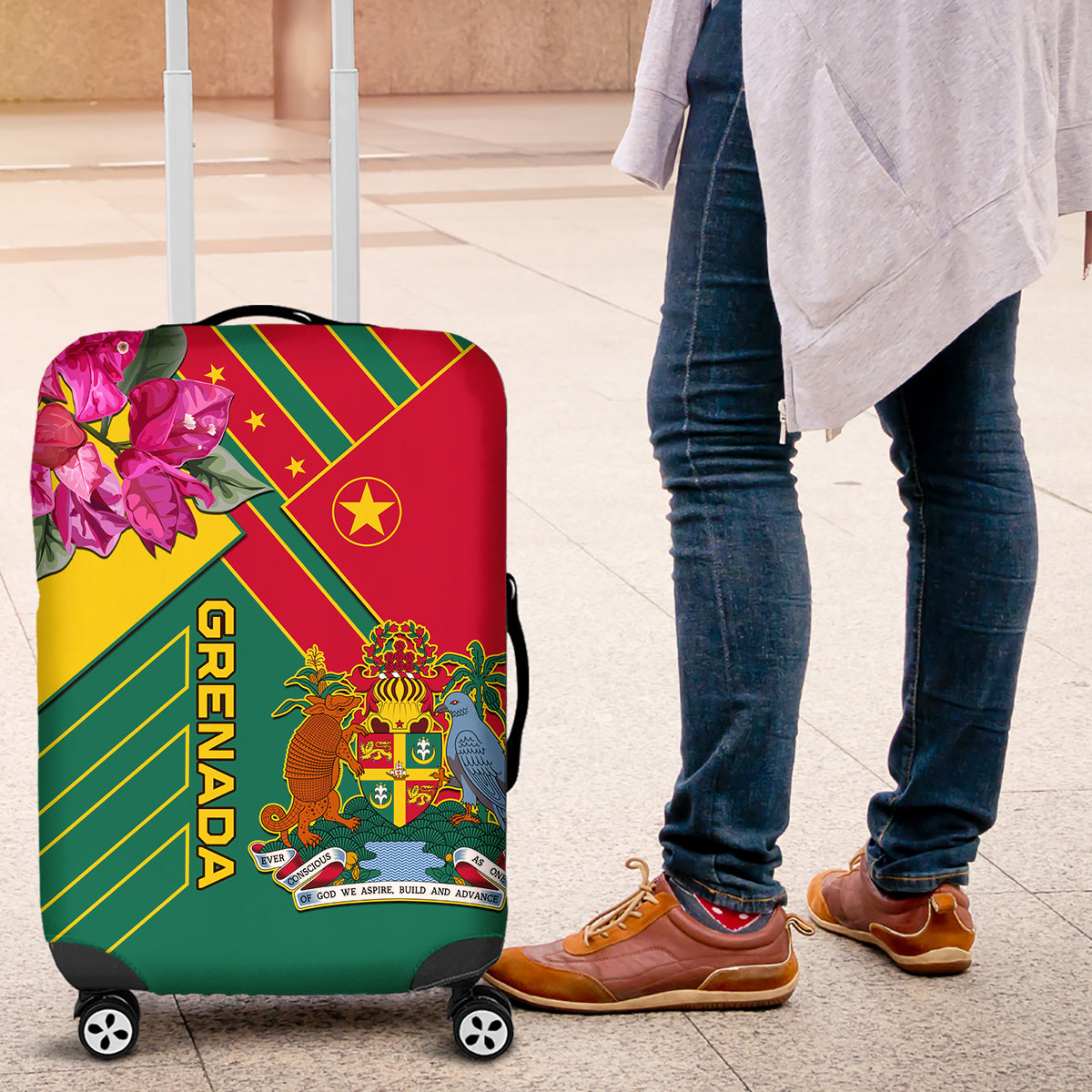 Grenada Luggage Cover Gwenad Bougainvillea Special Version - Wonder Print Shop