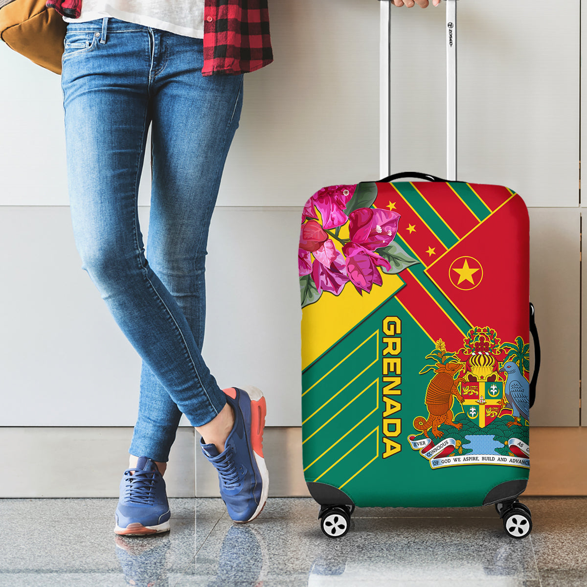 Grenada Luggage Cover Gwenad Bougainvillea Special Version - Wonder Print Shop