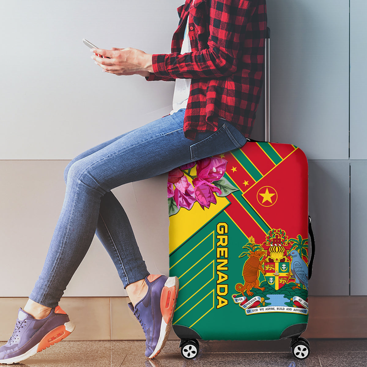 Grenada Luggage Cover Gwenad Bougainvillea Special Version - Wonder Print Shop