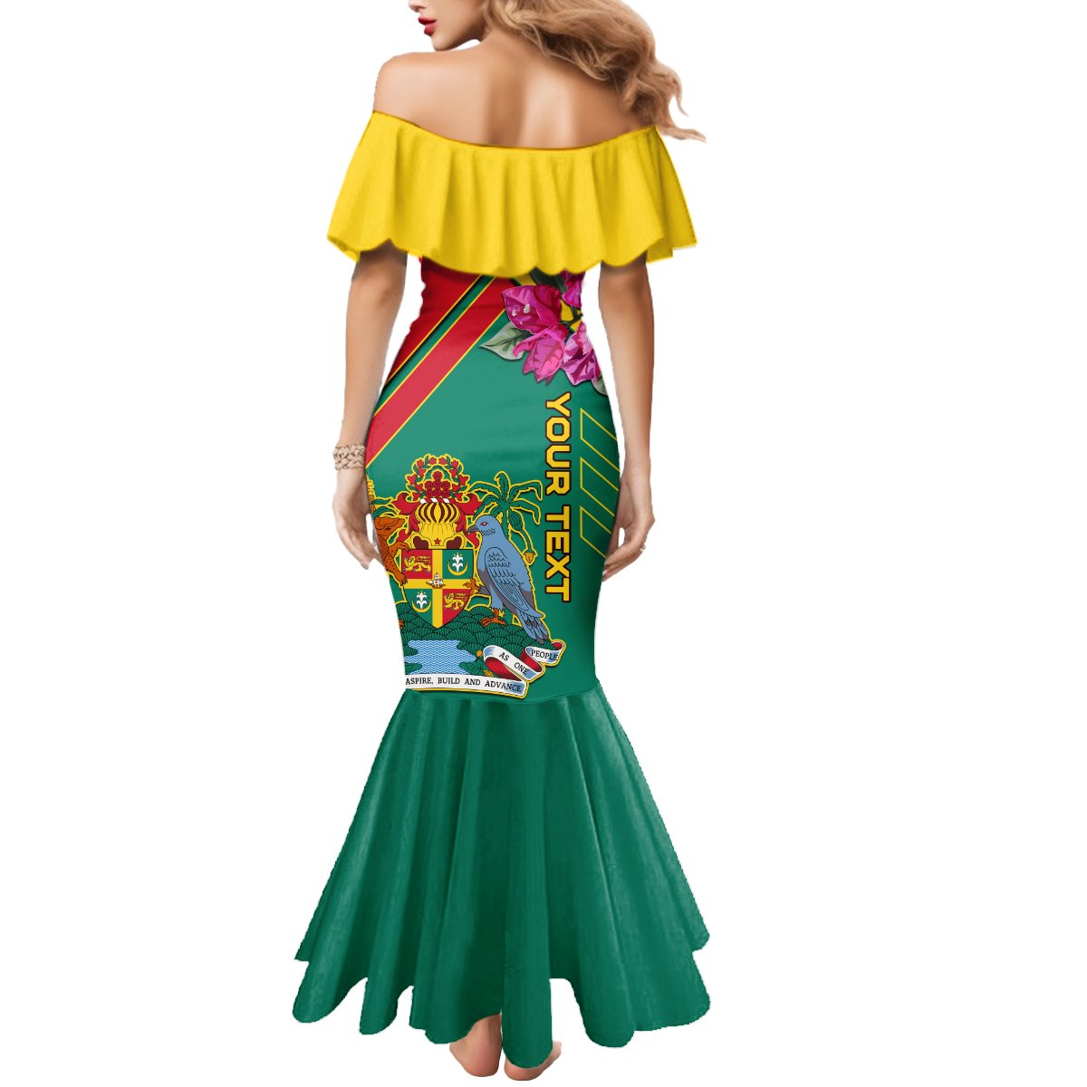 Grenada Mermaid Dress Gwenad Bougainvillea Special Version - Wonder Print Shop