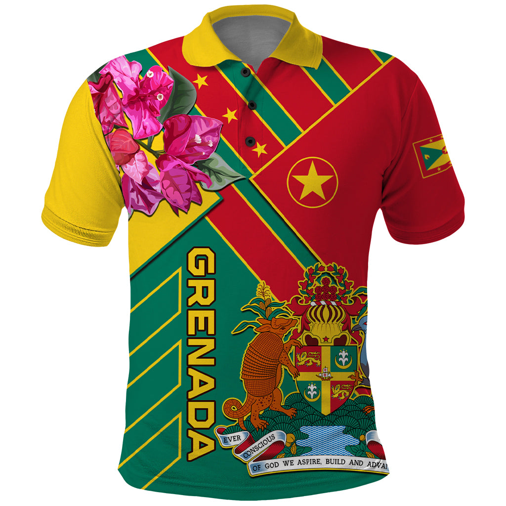Grenada Polo Shirt Gwenad Bougainvillea Special Version - Wonder Print Shop