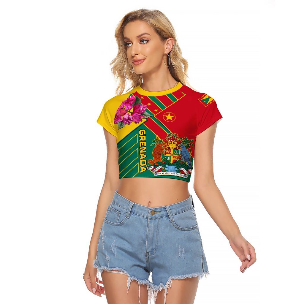 Grenada Raglan Cropped T Shirt Gwenad Bougainvillea Special Version - Wonder Print Shop