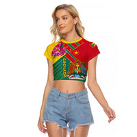 Grenada Raglan Cropped T Shirt Gwenad Bougainvillea Special Version - Wonder Print Shop