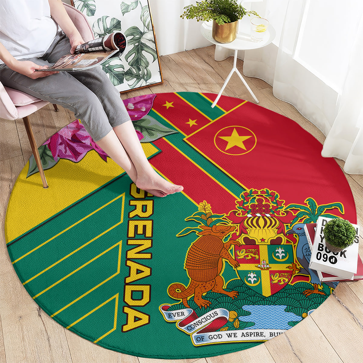 grenada-round-carpet-gwenad-bougainvillea-special-version