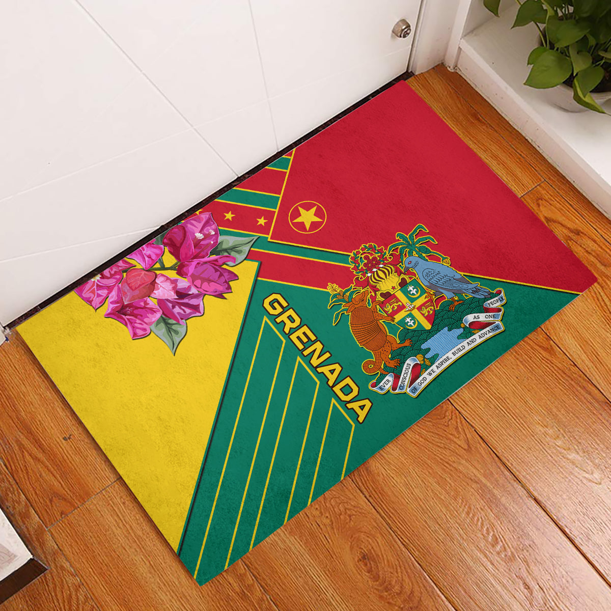Grenada Rubber Doormat Gwenad Bougainvillea Special Version - Wonder Print Shop