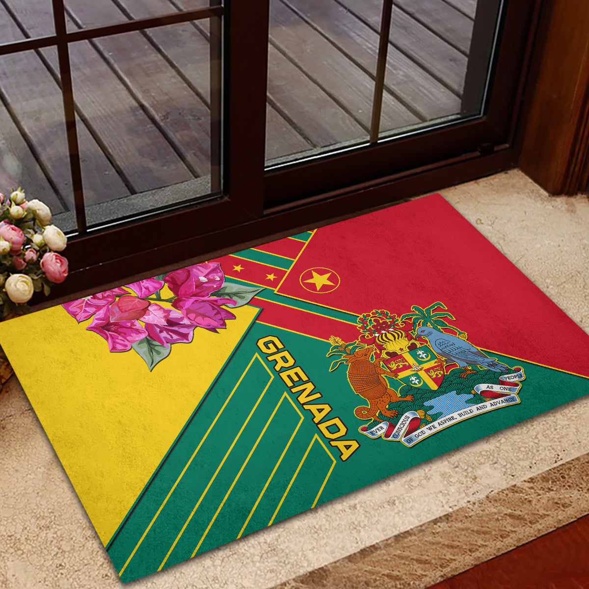 Grenada Rubber Doormat Gwenad Bougainvillea Special Version - Wonder Print Shop
