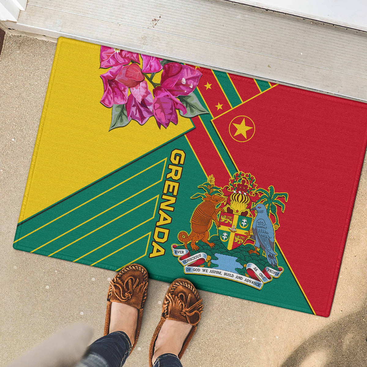 Grenada Rubber Doormat Gwenad Bougainvillea Special Version - Wonder Print Shop