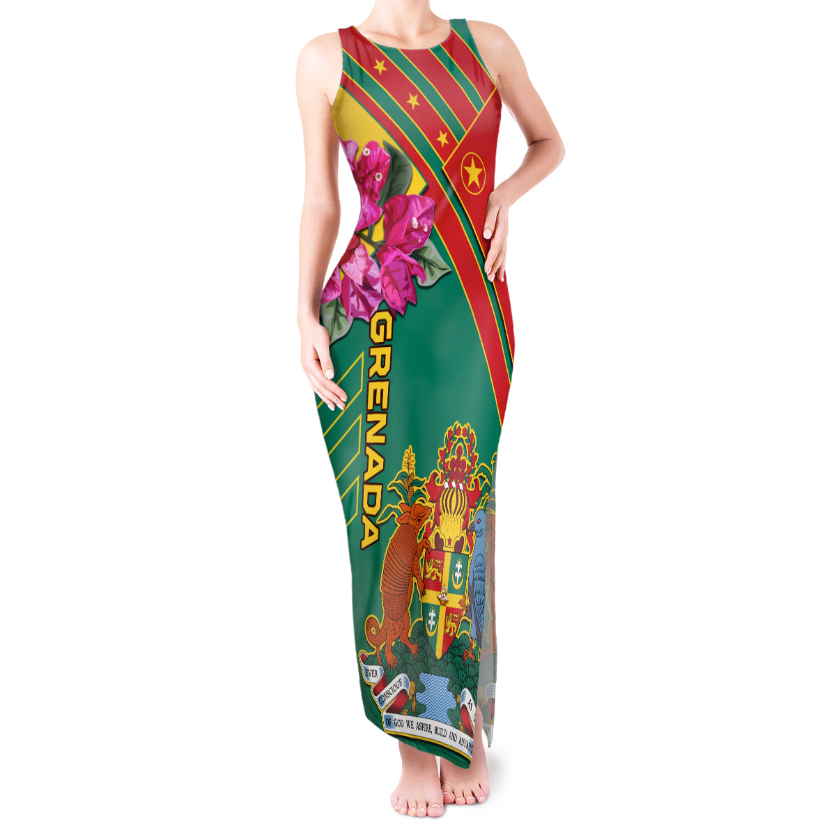 Grenada Tank Maxi Dress Gwenad Bougainvillea Special Version - Wonder Print Shop