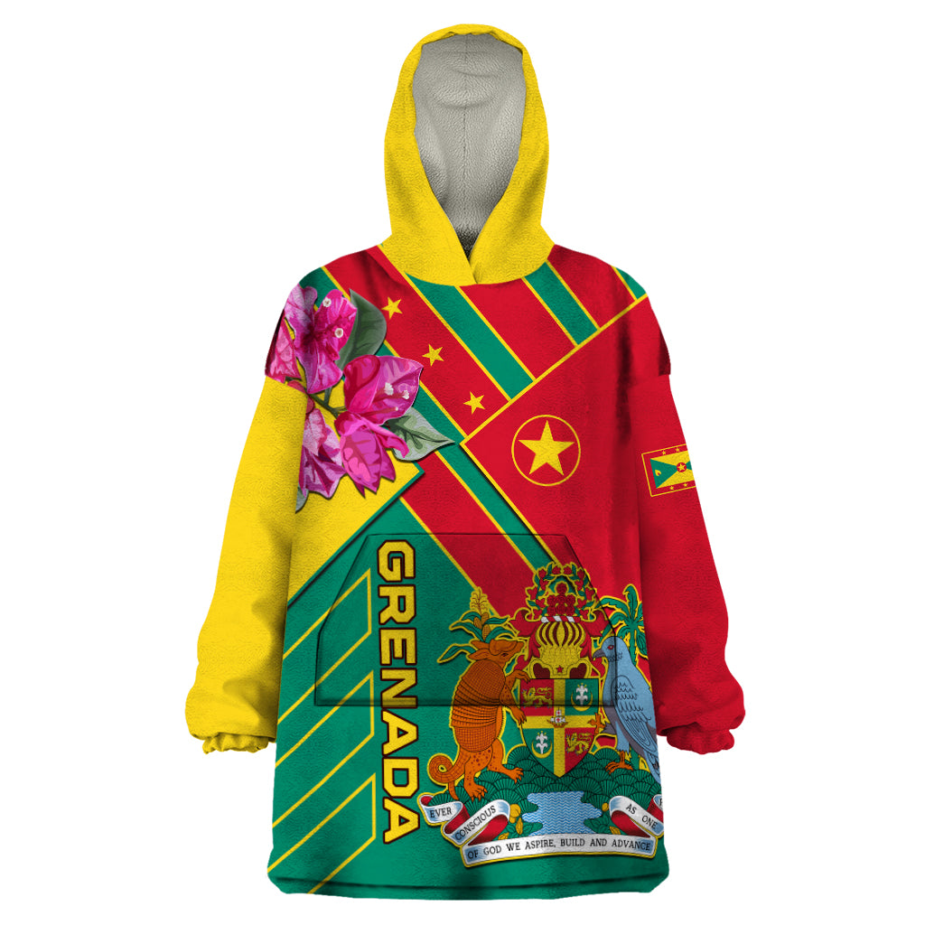 Grenada Wearable Blanket Hoodie Gwenad Bougainvillea Special Version - Wonder Print Shop