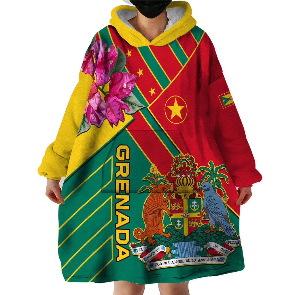 Grenada Wearable Blanket Hoodie Gwenad Bougainvillea Special Version - Wonder Print Shop