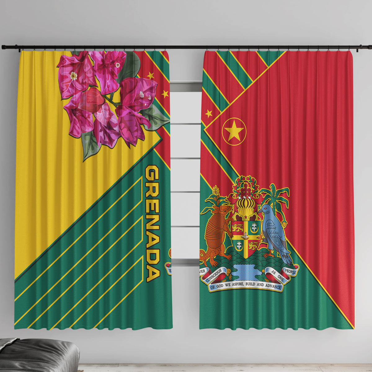 Grenada Window Curtain Gwenad Bougainvillea Special Version - Wonder Print Shop