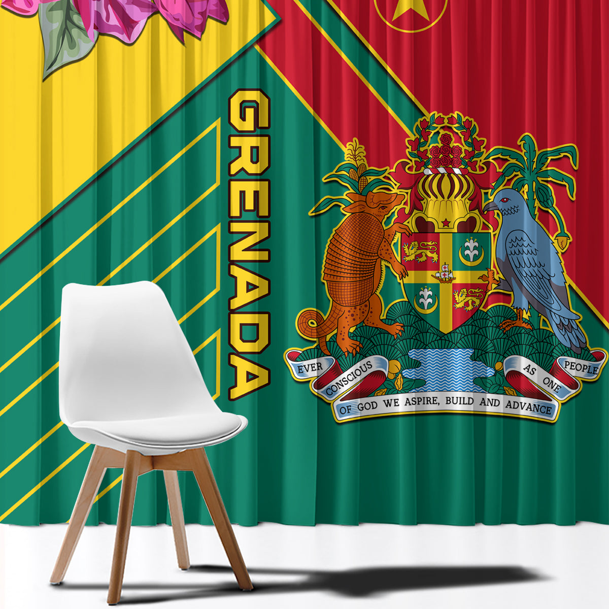 Grenada Window Curtain Gwenad Bougainvillea Special Version - Wonder Print Shop