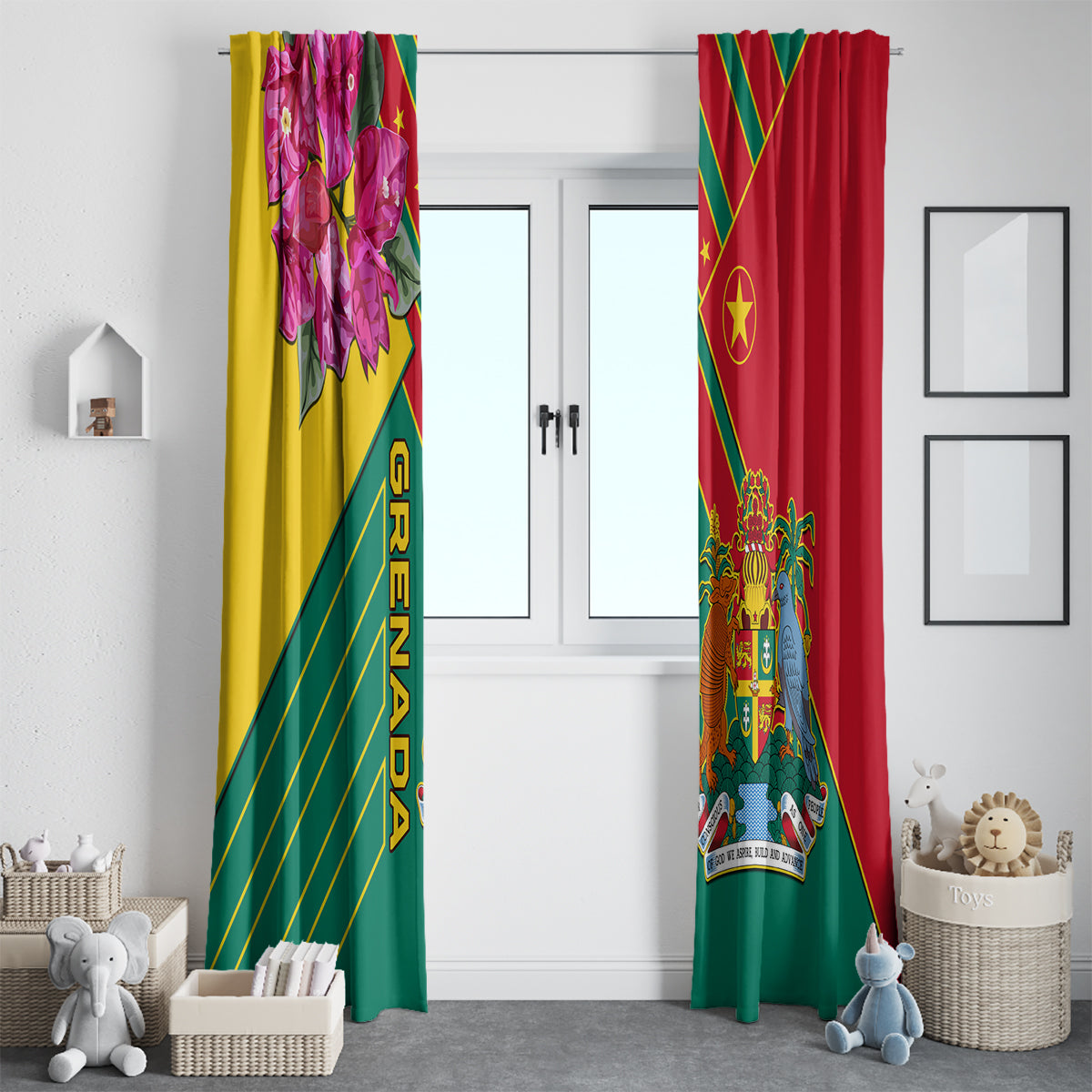 Grenada Window Curtain Gwenad Bougainvillea Special Version - Wonder Print Shop