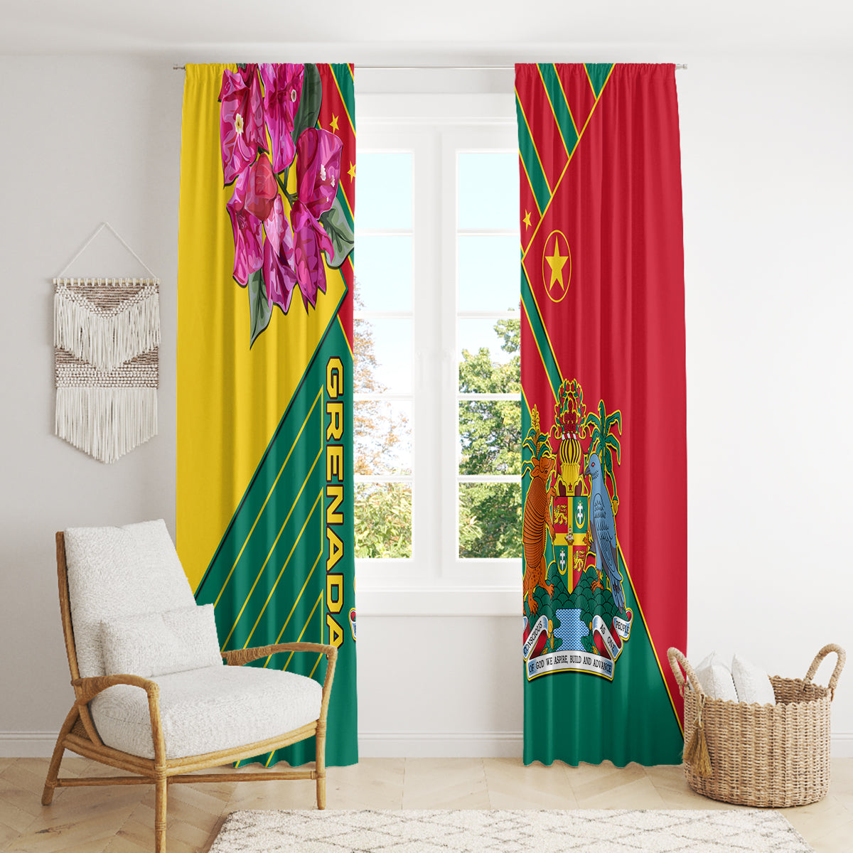 Grenada Window Curtain Gwenad Bougainvillea Special Version - Wonder Print Shop