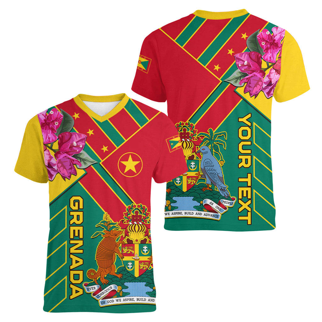 Grenada Women V Neck T Shirt Gwenad Bougainvillea Special Version - Wonder Print Shop