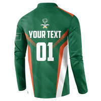 Custom Saudi Arabia Cricket Button Sweatshirt TeamSaudi Go Champions - Wonder Print Shop