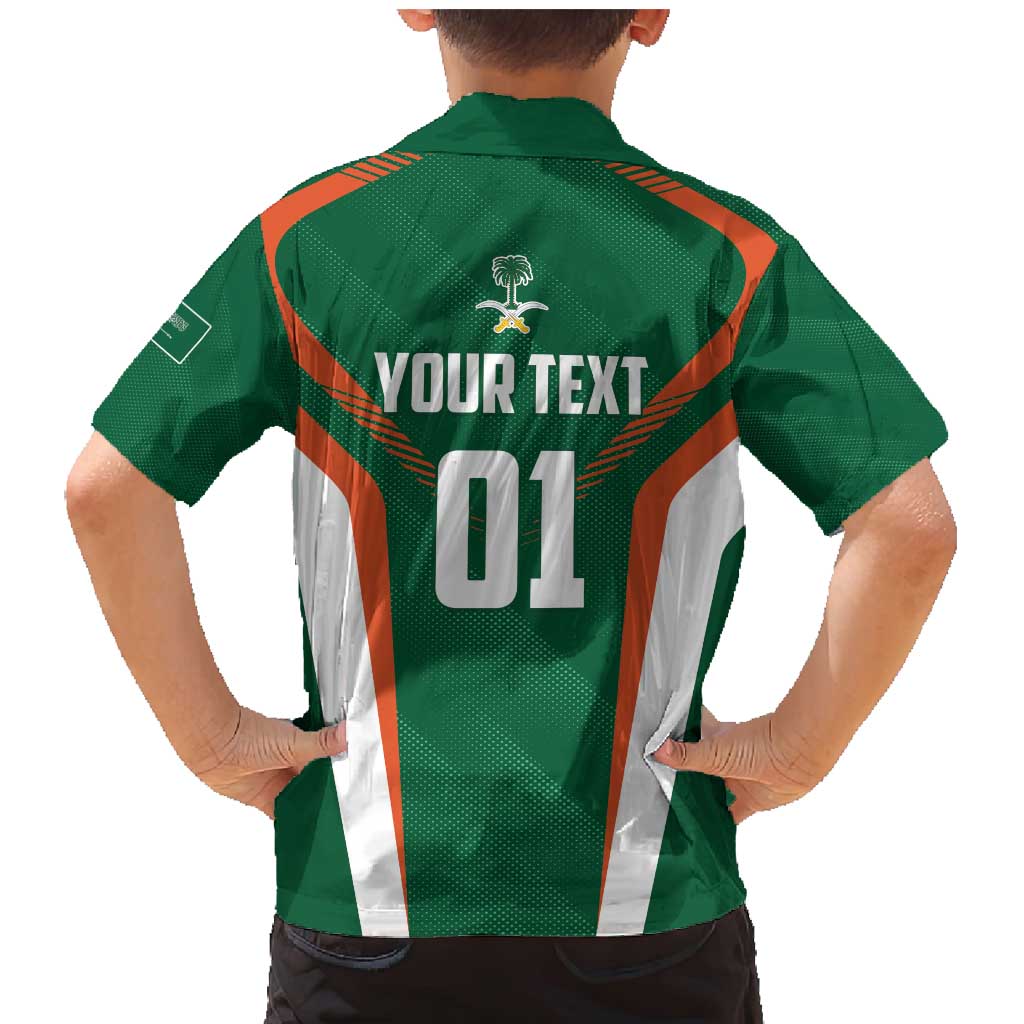 Custom Saudi Arabia Cricket Family Matching Mermaid Dress and Hawaiian Shirt TeamSaudi Go Champions - Wonder Print Shop