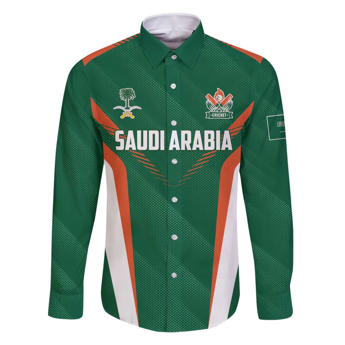 Custom Saudi Arabia Cricket Family Matching Off The Shoulder Long Sleeve Dress and Hawaiian Shirt TeamSaudi Go Champions - Wonder Print Shop