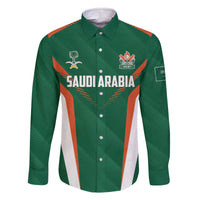 Custom Saudi Arabia Cricket Family Matching Off The Shoulder Long Sleeve Dress and Hawaiian Shirt TeamSaudi Go Champions - Wonder Print Shop