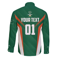 Custom Saudi Arabia Cricket Family Matching Off The Shoulder Long Sleeve Dress and Hawaiian Shirt TeamSaudi Go Champions - Wonder Print Shop