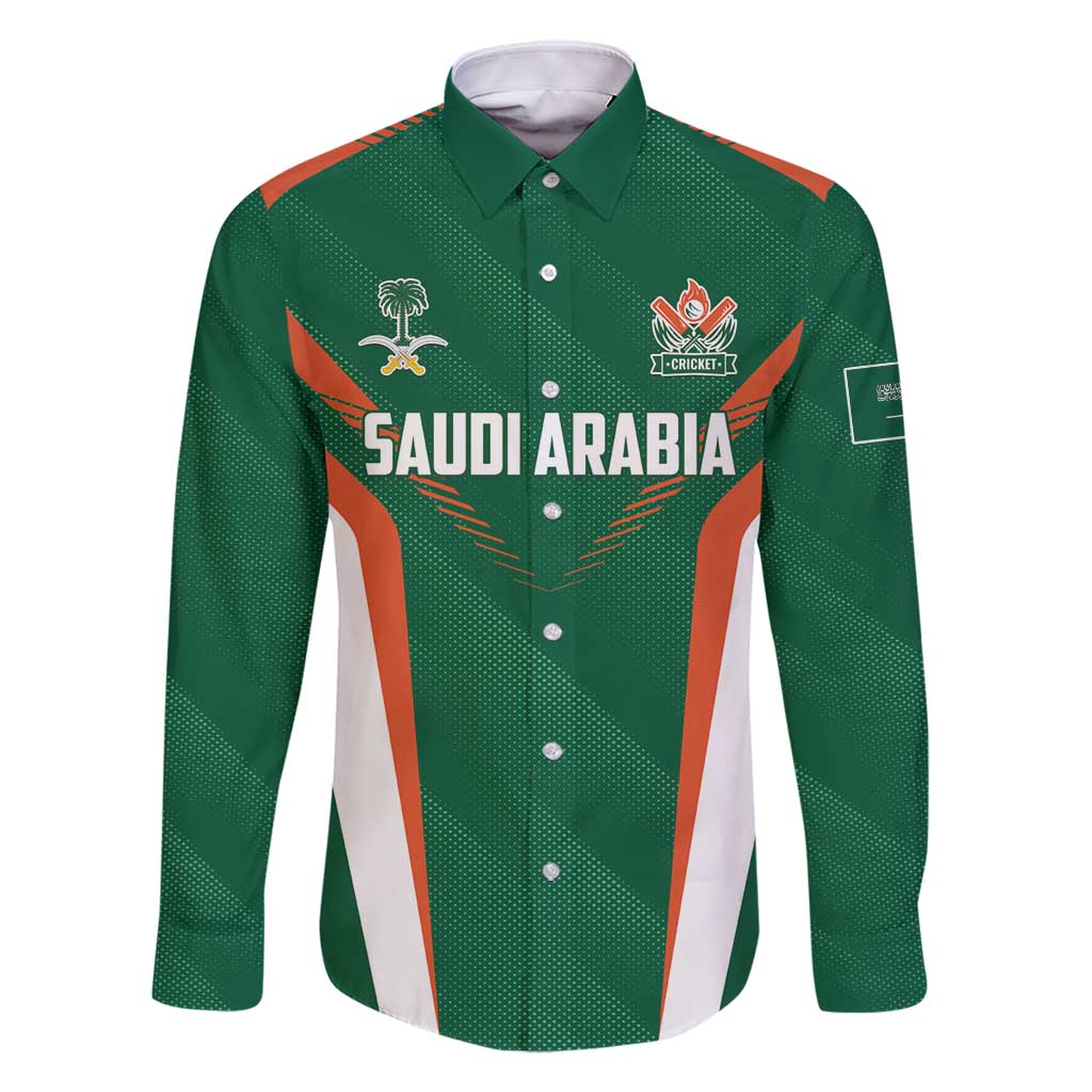 Custom Saudi Arabia Cricket Family Matching Off Shoulder Maxi Dress and Hawaiian Shirt TeamSaudi Go Champions - Wonder Print Shop