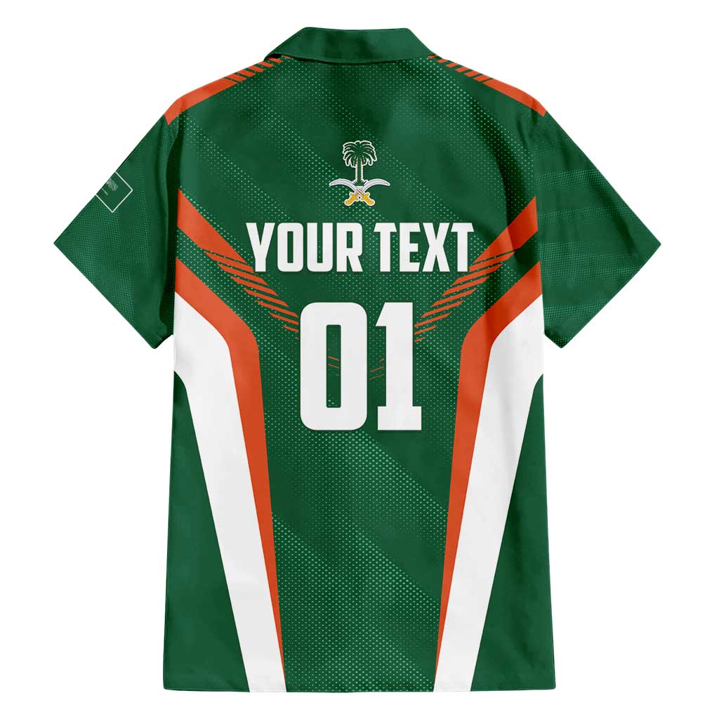 Custom Saudi Arabia Cricket Family Matching Short Sleeve Bodycon Dress and Hawaiian Shirt TeamSaudi Go Champions - Wonder Print Shop