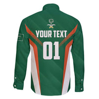 Custom Saudi Arabia Cricket Family Matching Short Sleeve Bodycon Dress and Hawaiian Shirt TeamSaudi Go Champions - Wonder Print Shop