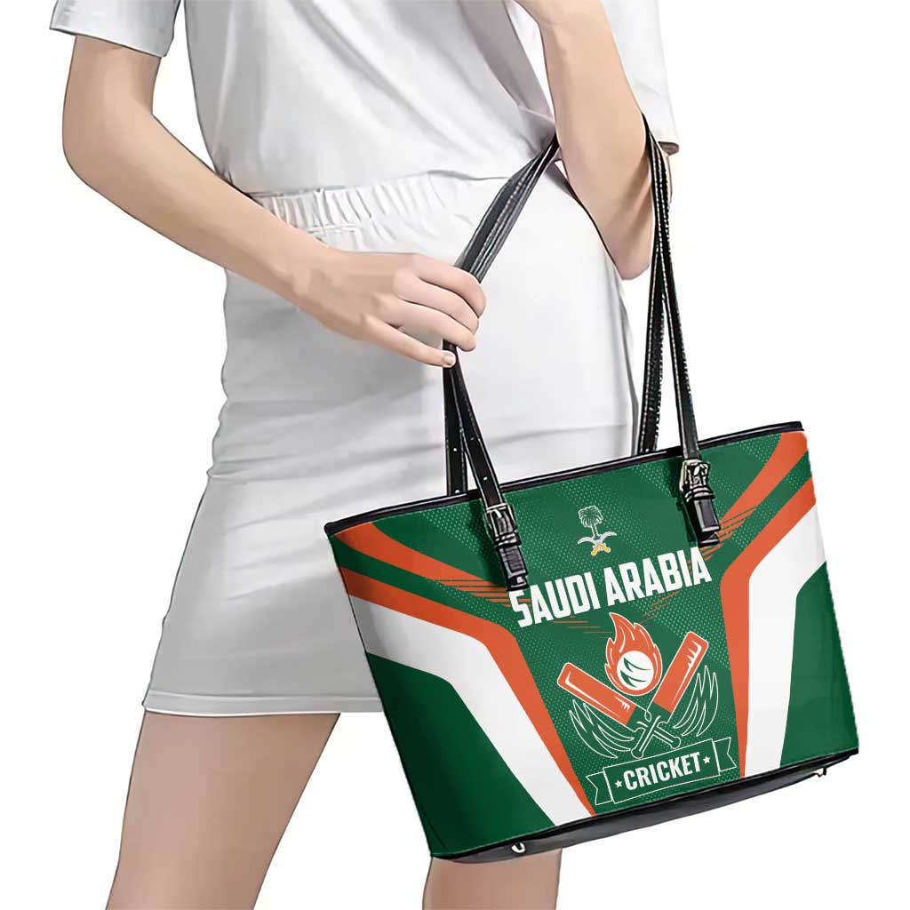 Saudi Arabia Cricket Leather Tote Bag TeamSaudi Go Champions - Wonder Print Shop